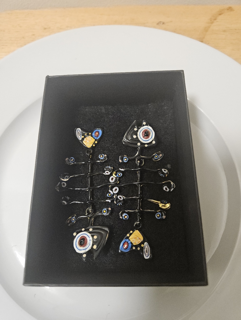 Colorful Fishbone Earrings - Picture 3 of 5
